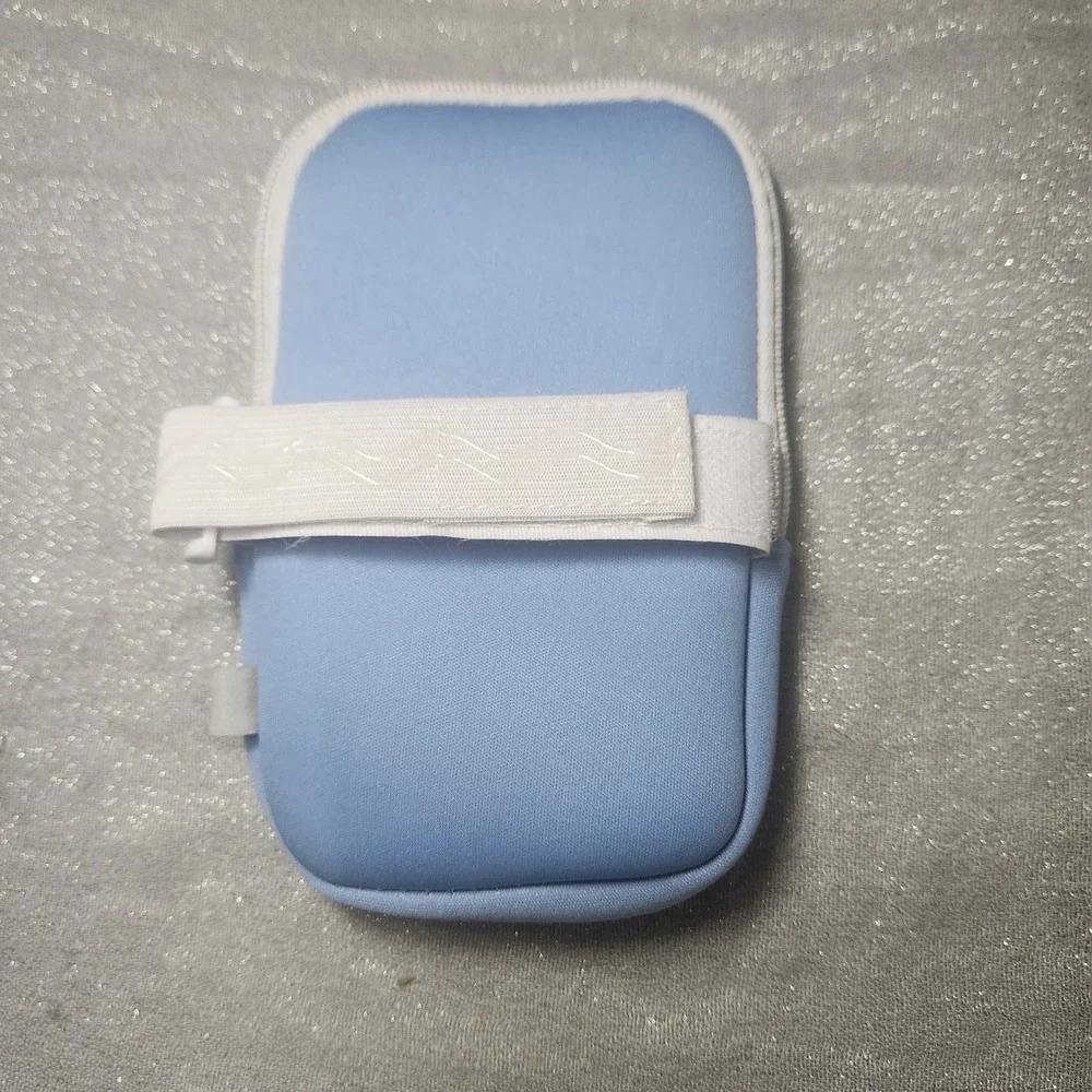 Blue Floral Neoprene Running Armband‎ Phone Pouch Zippered Case Spring Pastel
